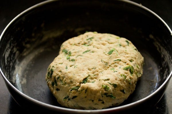 kneaded dough in the bowl