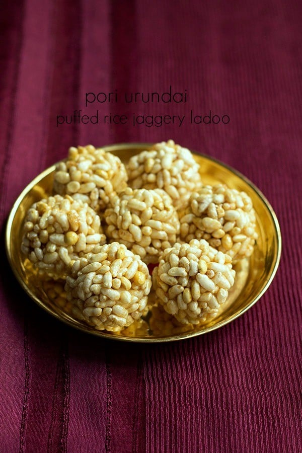 murmura ladoo, pori urundai recipe, puri unde recipe