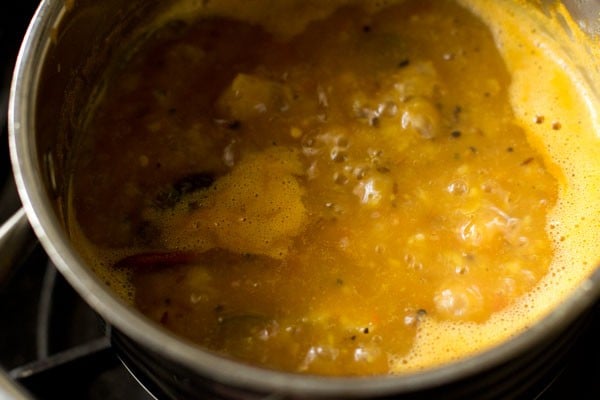 simmering pineapple rasam