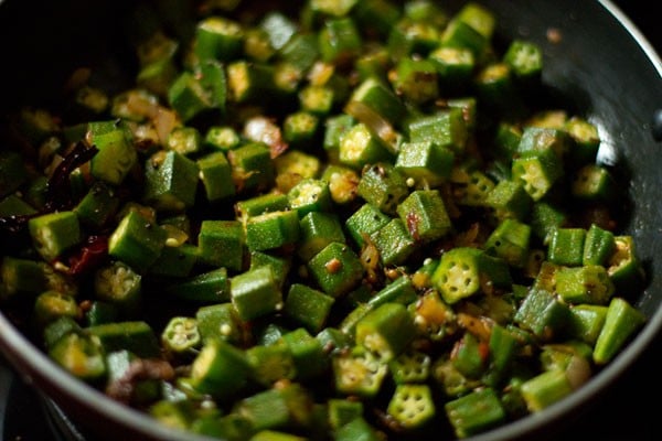 okra mixed with rest of ingredients