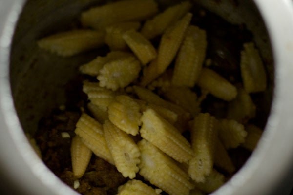 sliced baby corn added