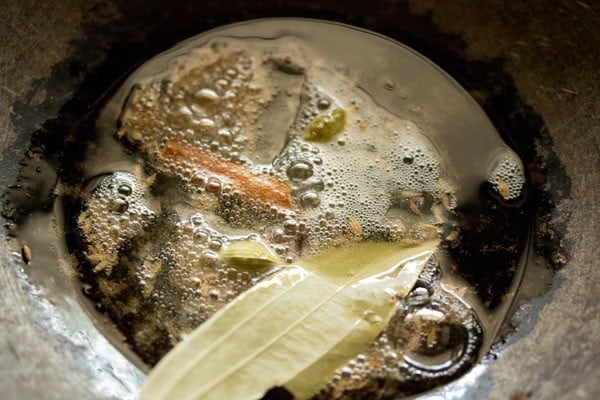 sauteing the spices