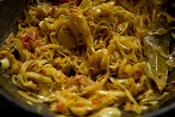 stir frying cabbage