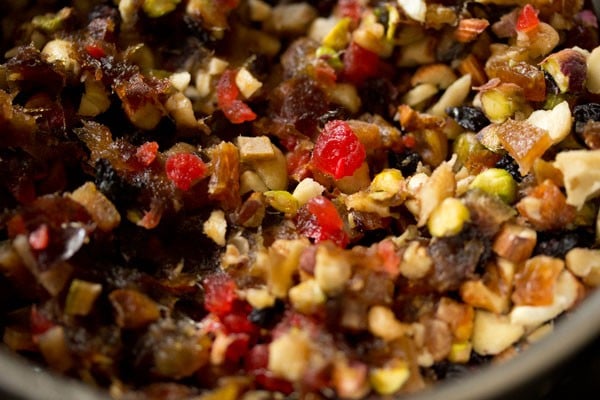 finely chopped dry fruits and nuts for kerala style plum cake