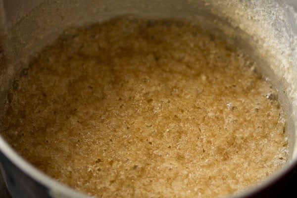 sugar seen getting crystallized in the syrup