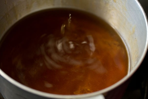 water added to caramel syrup