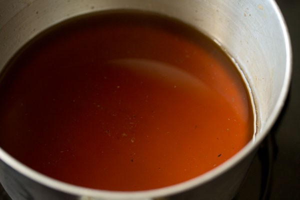 caramel liquid ready for making kerala plum cake batter