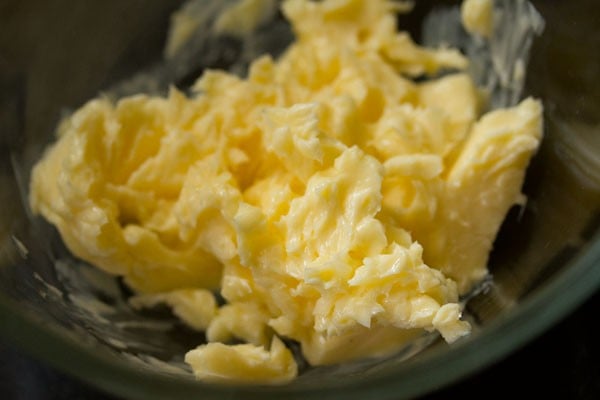 softened butter in a bowl.