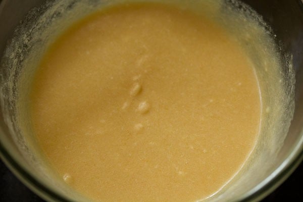 butter and syrup mixture should be uniform for making eggless gingerbread cookies recipe.