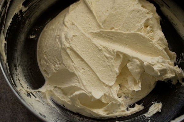 creamed butter-sugar mixture in the bowl. 