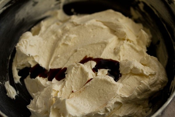 vanilla extract added to the creamed butter-sugar mixture in the bowl. 