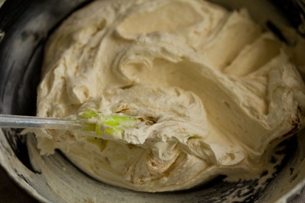 vanilla extract folded with the butter-sugar mixture in the bowl. 