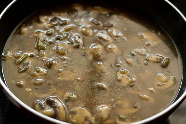 cooking chinese mushrooms. 