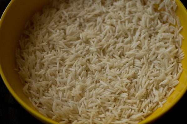 strained basmati rice. 