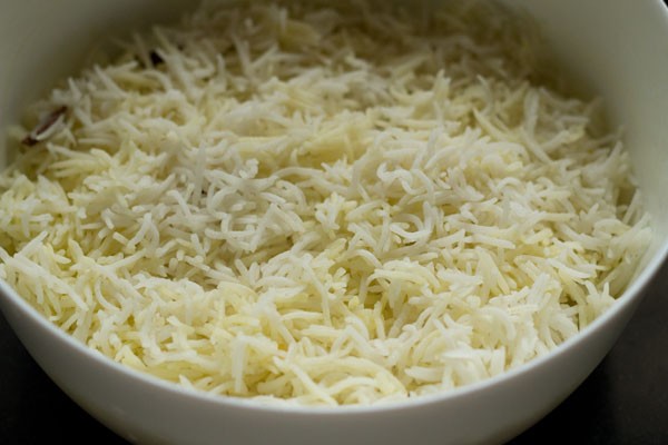 rice layer for Mughlai biryani