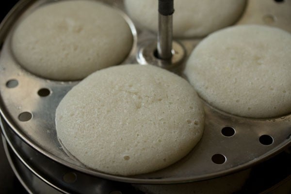 steaming idli - poha idli recipe