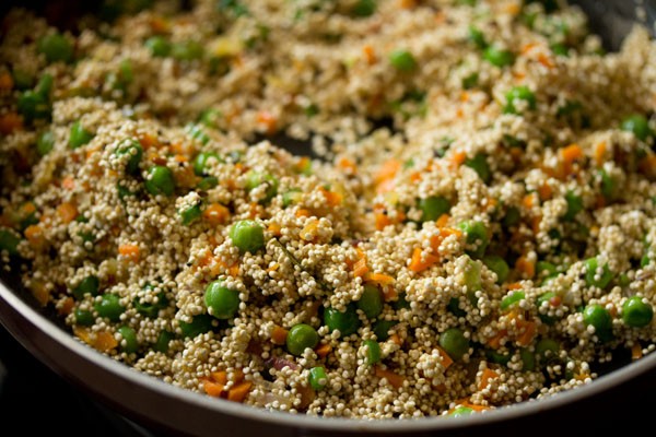 quinoa mixed with veggie mixture