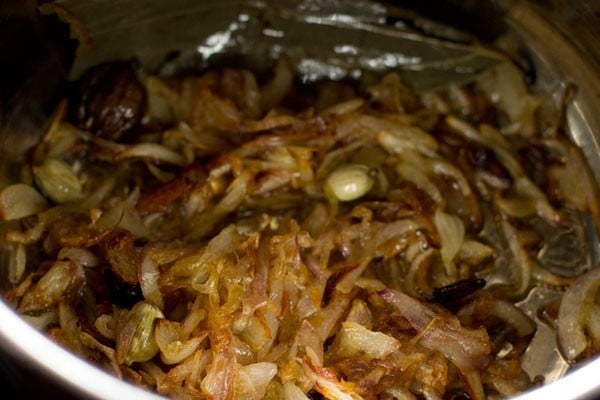 sautéing onions till golden. 