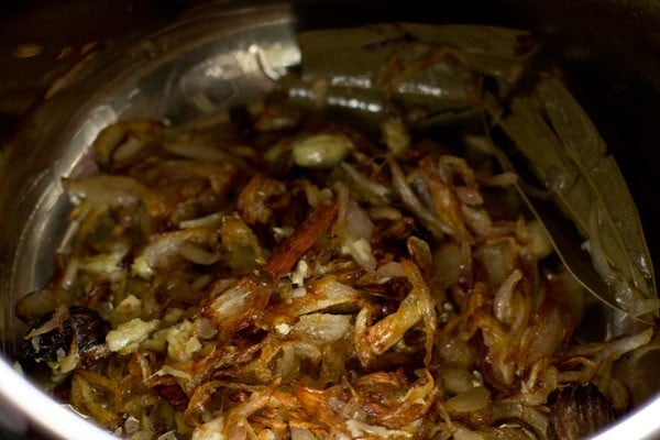 sautéing onions with the ginger-garlic paste. 