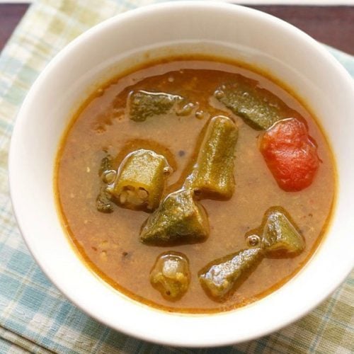 vendakkai sambar recipe, okra sambar recipe, bhindi sambar recipe