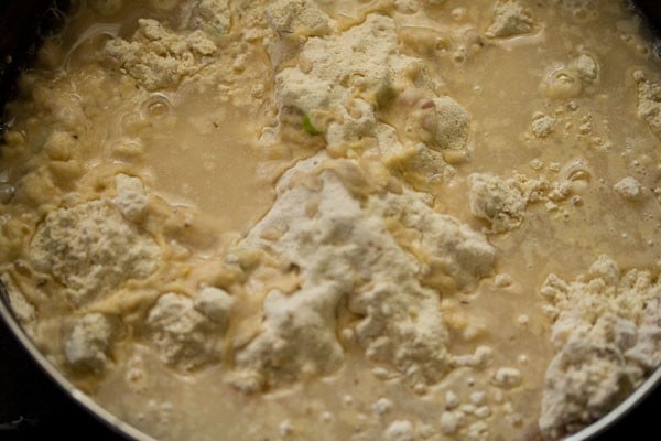 water added for kneading dough in a bowl