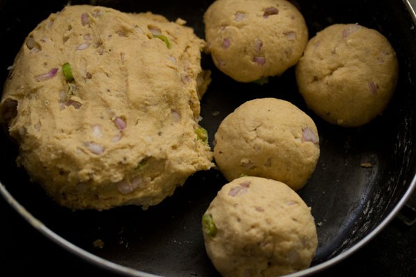 dough balls in a bowl for missi roti