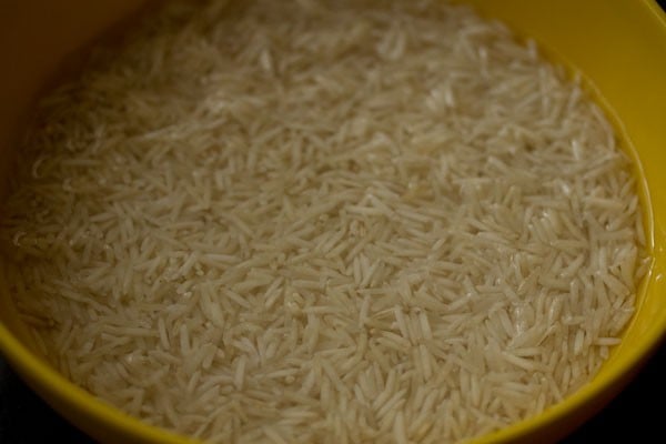 Basmati rice soaked in water