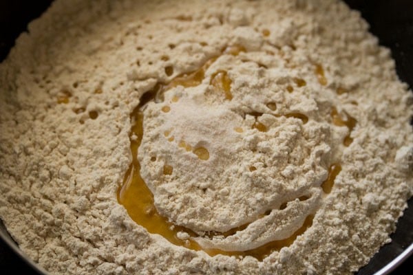 flour oil and salt in a bowl
