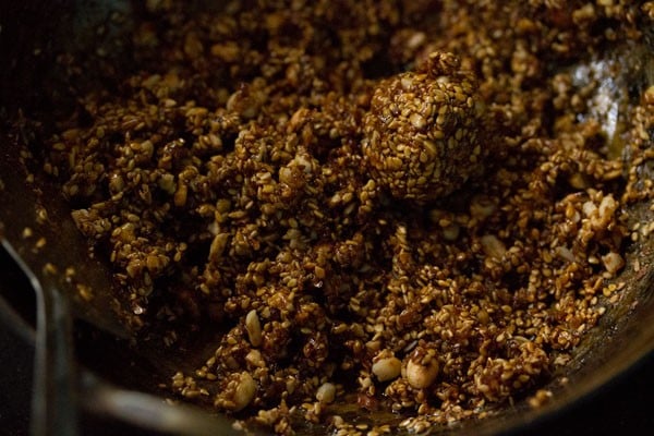 laddu formed from the prepared mixture. 