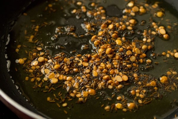 sauteing lentils till golden
