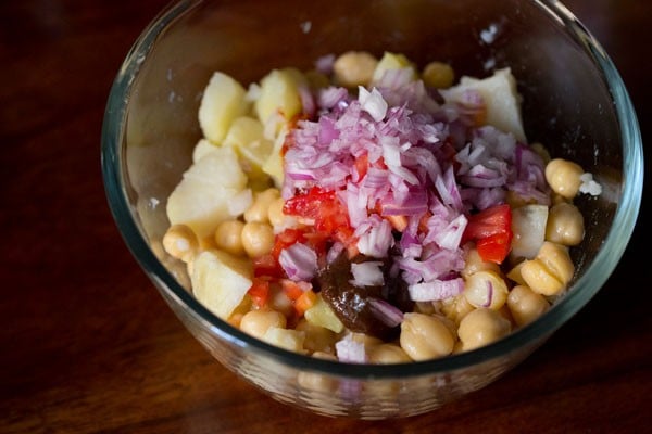 finely chopped onions and tomatoes added