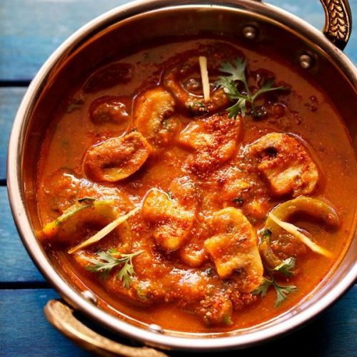 kadai mushroom gravy recipe, kadai mushroom recipe