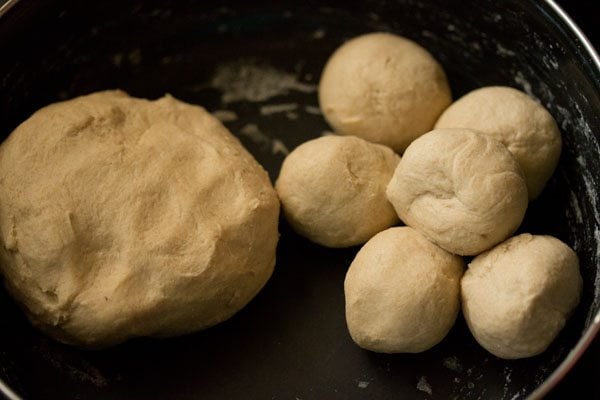 dough balls in a pan