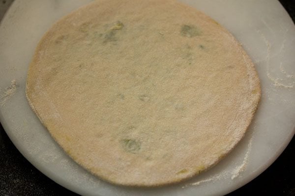 rolled peas paratha