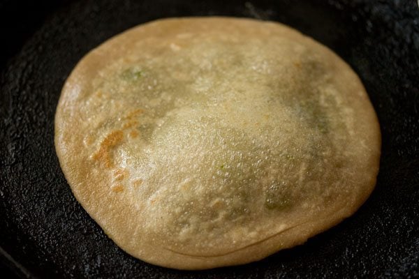 peas paratha flipped again