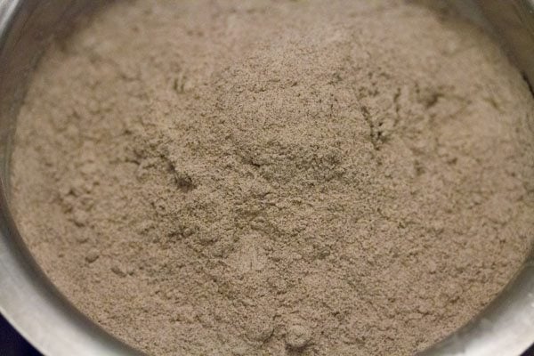 ragi flour added to the batter mixture. 