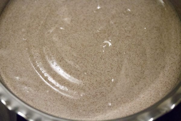 ragi idli batter kept for fermentation. 