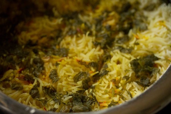 cooked pressure cooker biryani. 