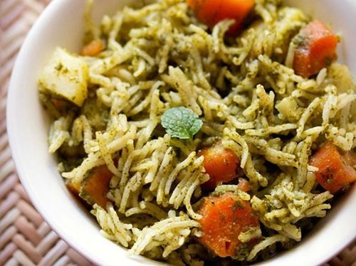 mix veg chutney pulao recipe