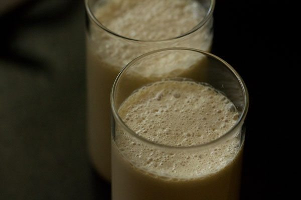 cold coffee only poured about 80% of the way up the glasses to leave room for ice cream.