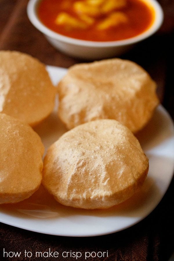 Crisp poori recipe, how to make soft and crisp pooris 