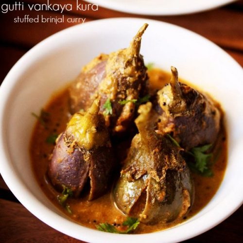 gutti vankaya recipe, gutti vankaya kura recipe