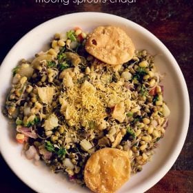 sprouts chaat, moong sprouts chaat recipe