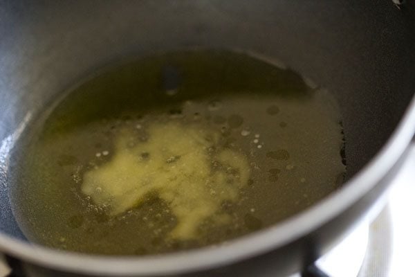 ghee getting melted in a small pan