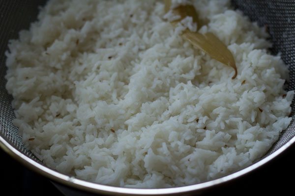 strain the cooked rice