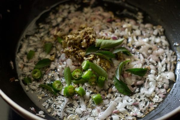 curry leaves and green chili added