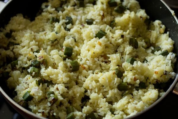 making bhindi rice recipe