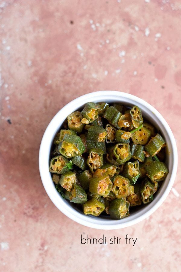 ladies finger fry, bhindi fry