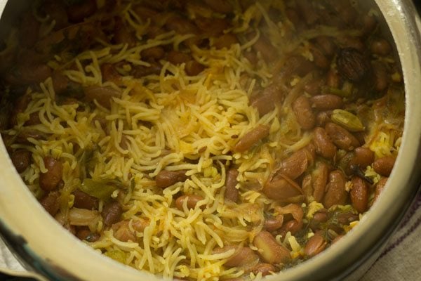 pressure cooking - rajma pulao