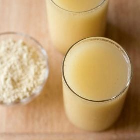 sattu drink served in 2 glasses.